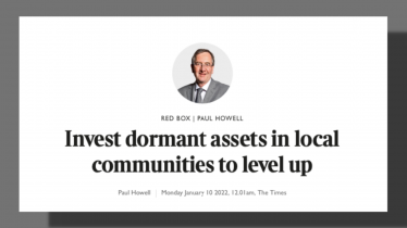 Invest dormant assets in local communities to level up